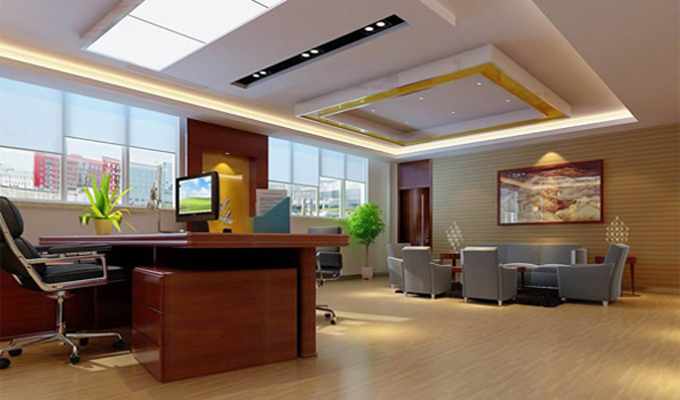 辦公室裝修領(lǐng)導(dǎo)辦公室選用深色